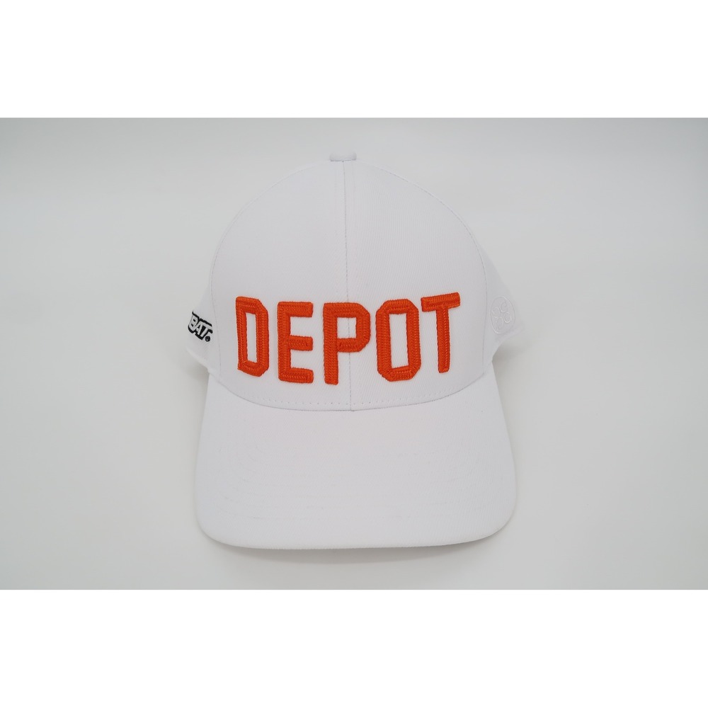 G/FORE‎ Home DEPOT Golf Hat Mens White Orange Combat Flexfit 110 Snapback Cap